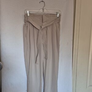Athleta Light Beige Tie-Waist Trousers